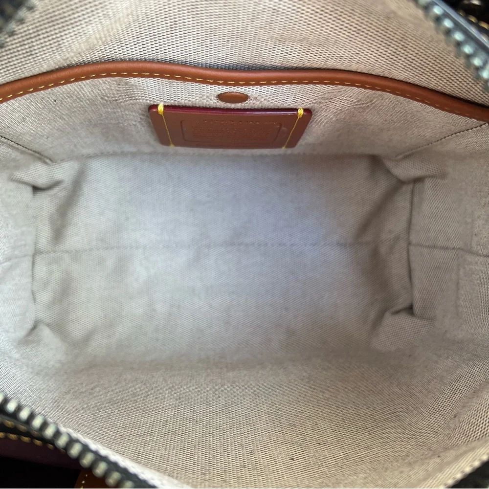 NWOT COACH Rogue 25 With Patchwork Shearling Fur Dark Multi Black Brown CM570 - Picture 12 of 16